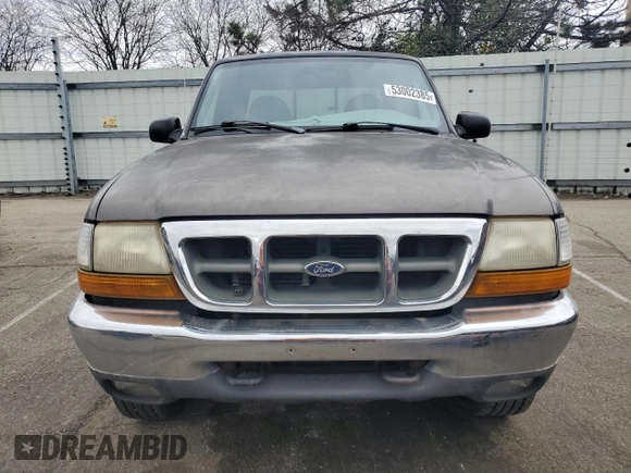 2000 Ford Ranger XLT with VIN 1FTZR15X0YPA23290, listed as a Copart auction lot 53002385 with 126,655 mi miles and Salvage Title. Bid and sale history available at carsss.com. Image 5.