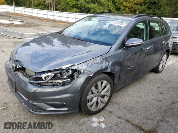 2019 Volkswagen Golf SportWagen S with VIN 3VWY57AUXKM508889, listed as a Copart auction lot 67455443 with 21,197 mi miles. Bid and sale history available at carsss.com. Image 1.