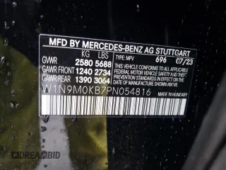 2023 Mercedes-Benz EQB 300 z VIN W1N9M0KB7PN054816, wystawiony jako Copart lot #43875394 z przebiegiem 8 143 mil mil oraz . Historia ofert i sprzedaży dostępna na DreamBid. Obrazek 13.