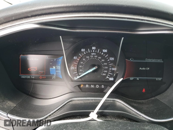 2017 Ford Fusion SE with VIN 3FA6P0HD4HR298647, listed as a Copart auction lot 55511825 with 53,138 mi miles and Salvage title. Bid and sale history available at DreamBid. Image 9.