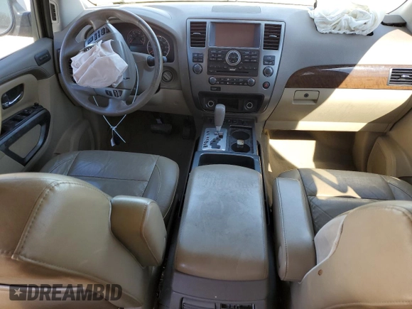 2015 Nissan Armada Platinum z VIN 5N1BA0NF1FN603453, wystawiony jako Copart lot #46428755 z przebiegiem Nie podano mil oraz Szkoda całkowita • Salvage title. Historia ofert i sprzedaży dostępna na DreamBid. Obrazek 8.