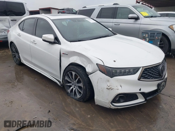 2019 Acura TLX w/A-Spec Pkg with VIN 19UUB1F63KA009058, listed as a IAAI auction lot 41456033 with 204,009 mi miles. Bid and sale history available at carsss.com. Image 1.