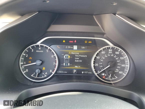 2021 Nissan Murano SL with VIN 5N1AZ2CS9MC115859, listed as a Copart auction lot 49058185 with 17,802 mi miles and Salvage Title. Bid and sale history available at DreamBid. Image 9.