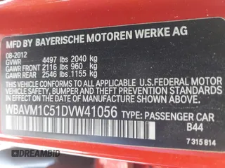 2013 BMW X1 28i z VIN WBAVM1C51DVW41056, wystawiony jako IAAI lot #40070143 z przebiegiem 152 657 mil mil oraz . Historia ofert i sprzedaży dostępna na DreamBid. Obrazek 9.