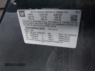 2013 GMC Terrain SLT z VIN 2GKALUEK5D6136378, wystawiony jako IAAI lot #42598820 z przebiegiem 136 274 mil mil oraz . Historia ofert i sprzedaży dostępna na DreamBid. Obrazek 9.