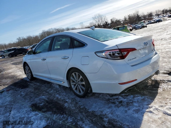 2016 Hyundai Sonata 2.4L Sport with VIN 5NPE34AF5GH380408, listed as a Copart auction lot 45174545 with 76,732 mi miles and Salvage Title. Bid and sale history available at carsss.com. Image 2.