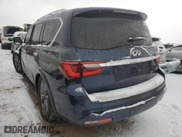2018 Infiniti QX80 with VIN JN8AZ2NE5J9191376, listed as a Copart auction lot 88046885 with 79,076 mi miles and Salvage title. Bid and sale history available at DreamBid. Image 2.