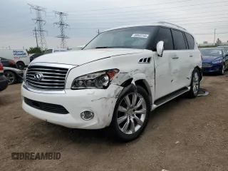 2012 Infiniti QX56 7-passenger z VIN JN8AZ2NE6C9017870, wystawiony jako Copart lot #58945745 z przebiegiem 130 847 mil mil oraz Szkoda całkowita • Salvage title. Historia ofert i sprzedaży dostępna na DreamBid. Obrazek 1.
