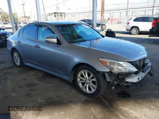 2013 Hyundai Genesis 3.8L with VIN KMHGC4DD8DU227084, listed as a IAAI auction lot 41808591 with 148,557 mi miles. Bid and sale history available at carsss.com. Image 1.