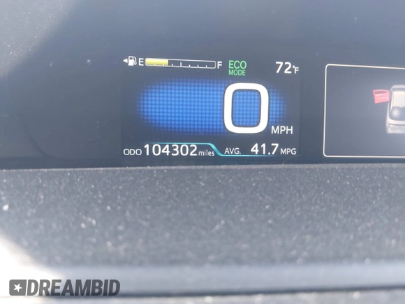 2017 Toyota Prius Two with VIN JTDKBRFU8H3048082, listed as a IAAI auction lot 42496637 with 104,302 mi miles and . Bid and sale history available at DreamBid. Image 7.