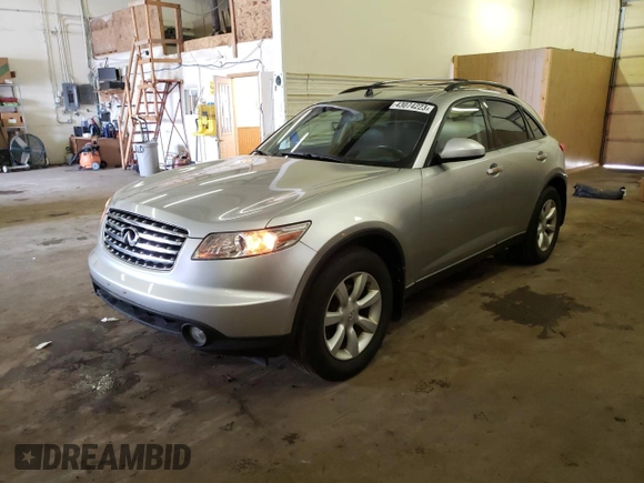 2005 Infiniti FX35 with VIN JNRAS08W45X219338, listed as a Copart auction lot 43074223 with 174,750 mi miles and Non Repairable. Bid and sale history available at carsss.com. Image 1.