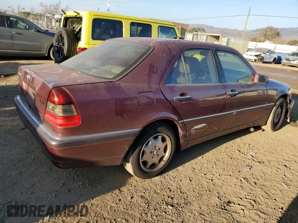 1998 Mercedes-Benz C 230/260/280/320 with VIN WDBHA23G0WA629568, listed as a Copart auction lot 43560945 with 252,554 mi miles and Salvage Title. Bid and sale history available at carsss.com. Image 3.