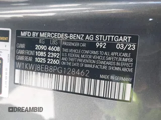 2023 Mercedes-Benz C 300 with VIN W1KWJ8EB8PG128462, listed as a IAAI auction lot 41463281 with 18,590 mi miles and . Bid and sale history available at DreamBid. Image 9.