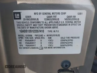 2002 GMC Envoy SLE z VIN 1GKDS13S122357410, wystawiony jako IAAI lot #42355556 z przebiegiem Nie podano mil oraz . Historia ofert i sprzedaży dostępna na DreamBid. Obrazek 9.