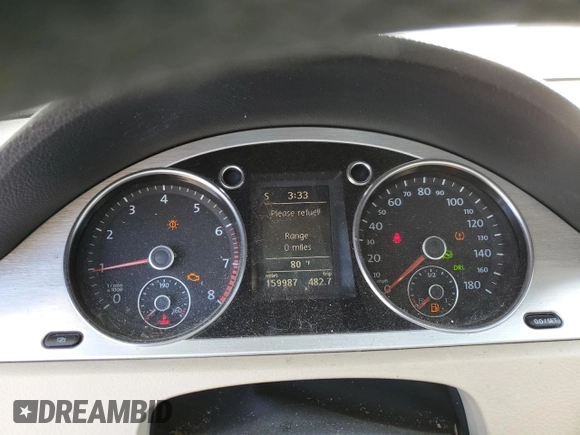 2009 Volkswagen CC Sport with VIN WVWEU73C09E517470, listed as a Copart auction lot 48699165 with 159,987 mi miles and Salvage Title. Bid and sale history available at DreamBid. Image 9.