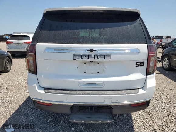 2022 Chevrolet Tahoe Commercial with VIN 1GNSCLEDXNR221838, listed as a Copart auction lot 52628815 with 0 mi miles and Salvage Title. Bid and sale history available at carsss.com. Image 6.