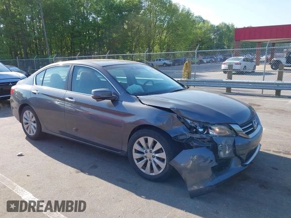 2013 Honda Accord EX-L with VIN 1HGCR2F89DA124961, listed as a IAAI auction lot 42072013 with 141,480 mi miles and . Bid and sale history available at DreamBid. Image 1.