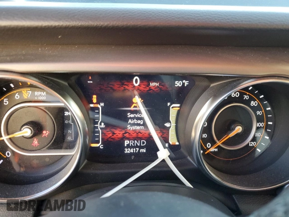 2022 Jeep Wrangler Unlimited High Tide with VIN 1C4HJXDG0NW247152, listed as a Copart auction lot 82371674 with 32,417 mi miles and Salvage Title. Bid and sale history available at DreamBid. Image 9.
