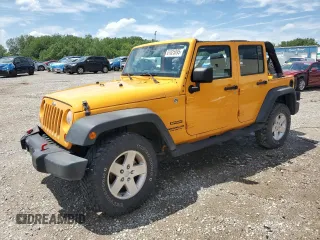 2012 Jeep Wrangler Unlimited Sport with VIN 1C4BJWDG8CL151381, listed as a Copart auction lot 61825095 with 163,210 mi miles and Salvage title. Bid and sale history available at DreamBid. Image 1.