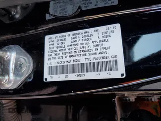 2010 Honda Accord EX with VIN 1HGCP2F7XAA116263, listed as a Copart auction lot 62386015 with 182,235 mi miles and Salvage title. Bid and sale history available at DreamBid. Image 12.