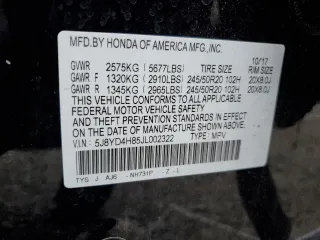 2018 Acura MDX Advance with VIN 5J8YD4H85JL002322, listed as a Copart auction lot 50735935 with 78,538 mi miles and Salvage Title. Bid and sale history available at carsss.com. Image 13.
