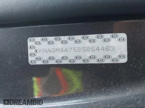 2011 Kia Optima LX with VIN KNAGM4A75B5054483, listed as a IAAI auction lot 41941704 with Not Provided miles and . Bid and sale history available at DreamBid. Image 9.