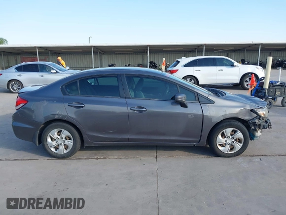 2014 Honda Civic Sedan LX with VIN 19XFB2F59EE026159, listed as a IAAI auction lot 42040655 with 104,190 mi miles. Bid and sale history available at carsss.com. Image 14.