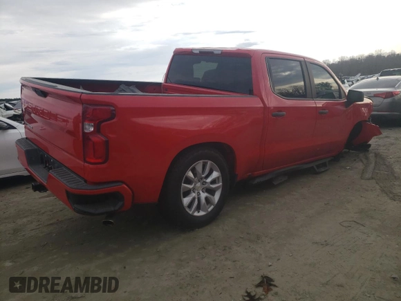 2020 Chevrolet Silverado 1500 Custom with VIN 3GCPWBEH9LG353375, listed as a Copart auction lot 43053215 with 47,410 mi miles and Salvage Title. Bid and sale history available at carsss.com. Image 3.