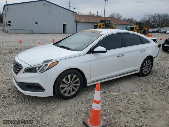 2016 Hyundai Sonata 2.4L Sport with VIN 5NPE34AF7GH267611, listed as a Copart auction lot 52349535 with 130,811 mi miles and Salvage Title. Bid and sale history available at carsss.com. Image 1.