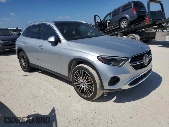 2023 Mercedes-Benz GLC with VIN W1NKM4GB3PF002580, listed as a Copart auction lot 77246444 with 0 mi miles and Salvage Title. Bid and sale history available at carsss.com. Image 4.