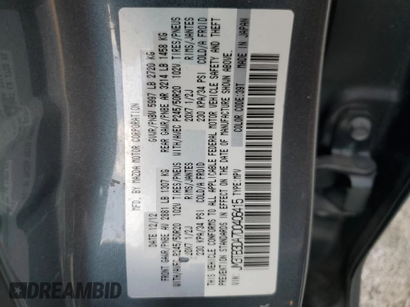 2013 Mazda CX-9 Grand Touring z VIN JM3TB3DA7D0406415, wystawiony jako Copart lot #51395995 z przebiegiem 104 817 mil mil oraz Szkoda całkowita • Salvage title. Historia ofert i sprzedaży dostępna na DreamBid. Obrazek 13.