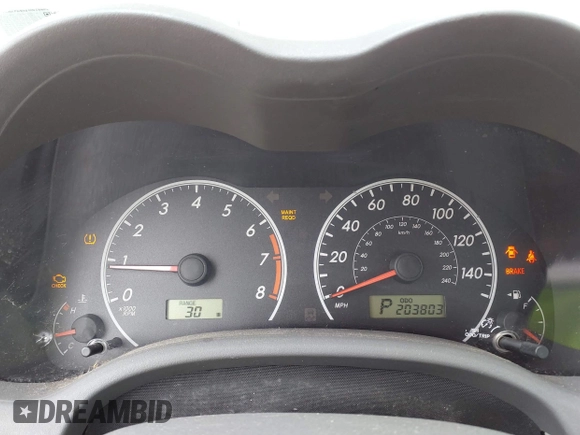 2009 Toyota Corolla with VIN 1NXBU40E49Z086415, listed as a IAAI auction lot 39773955 with 203,803 mi miles and . Bid and sale history available at DreamBid. Image 7.