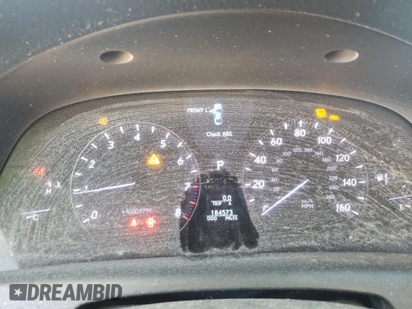 2007 Lexus LS 460 with VIN JTHBL46F075028914, listed as a Copart auction lot 49012595 with 184,573 mi miles and Salvage Title. Bid and sale history available at DreamBid. Image 9.