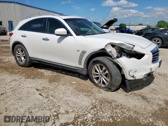 2014 Infiniti QX70 z VIN JN8CS1MU7EM450565, wystawiony jako Copart lot #55931325 z przebiegiem 159 813 mil mil oraz Szkoda całkowita • Salvage title. Historia ofert i sprzedaży dostępna na DreamBid. Obrazek 4.