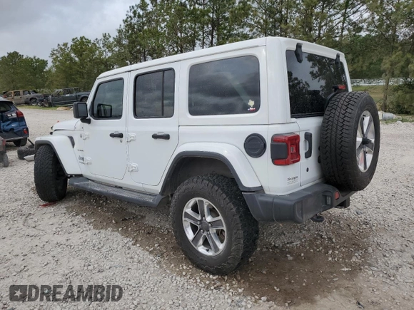 2018 Jeep Wrangler Unlimited Sahara with VIN 1C4HJXEG2JW118600, listed as a Copart auction lot 51263165 with 75,625 mi miles and Salvage Title. Bid and sale history available at carsss.com. Image 2.