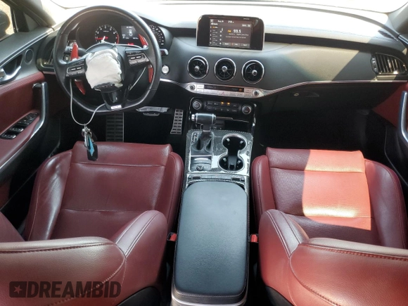 2021 Kia Stinger GT with VIN KNAE35LC6M6091744, listed as a Copart auction lot 69043364 with 44,319 mi miles and Salvage Title. Bid and sale history available at DreamBid. Image 8.