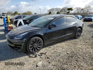 2022 Tesla Model 3 Performance with VIN 5YJ3E1EC9NF130911, listed as a Copart auction lot 50942735 with 30,484 mi miles and Salvage Title. Bid and sale history available at carsss.com. Image 1.