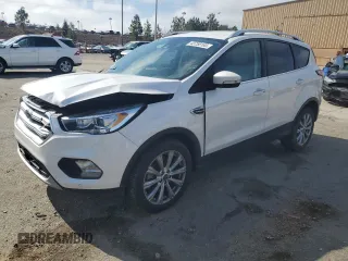 2018 Ford Escape Titanium with VIN 1FMCU0J9XJUA07221, listed as a Copart auction lot 43758165 with 68,805 mi miles and Salvage title. Bid and sale history available at DreamBid. Image 1.
