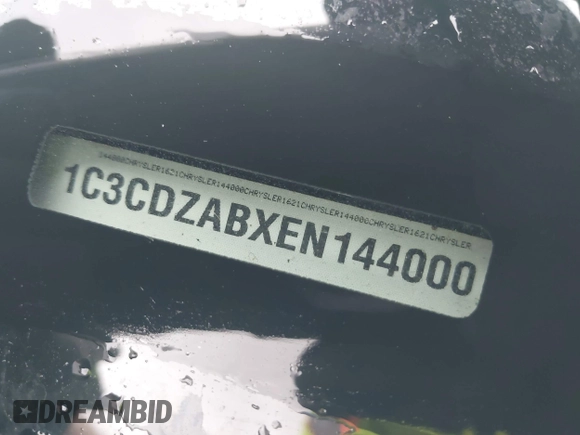 2014 Dodge Avenger SE with VIN 1C3CDZABXEN144000, listed as a IAAI auction lot 41878635 with 153,097 mi miles and . Bid and sale history available at DreamBid. Image 9.