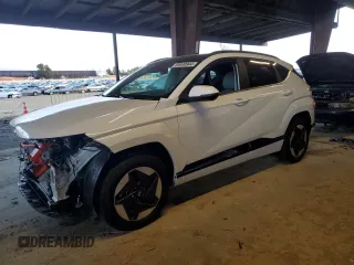 2024 Hyundai Kona Limited с VIN KM8HE3A61RU014578, выставлен на аукционе Copart как лот 85930944 с пробегом 1 796 миль миль и Списание • Salvage title. История ставок и продаж доступна на DreamBid. Изображение 1.