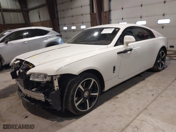 2014 Rolls-Royce Wraith with VIN SCA665C59EUX84389, listed as a IAAI auction lot 41413368 with 57,951 mi miles. Bid and sale history available at carsss.com. Image 2.