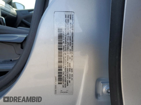 2011 Volkswagen Jetta Sedan S with VIN 3VW2K7AJ3BM081916, listed as a Copart auction lot 51469005 with 92,215 mi miles and Salvage Title. Bid and sale history available at carsss.com. Image 14.