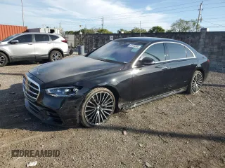 2022 Mercedes-Benz S-Class S 500 with VIN W1K6G6DBXNA166358, listed as a Copart auction lot 87015084 with 32,424 mi miles and Salvage Title. Bid and sale history available at carsss.com. Image 1.