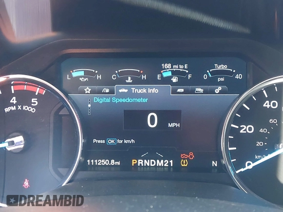 2019 Ford F-250 XL with VIN 1FT7W2BT8KEE12964, listed as a IAAI auction lot 42543409 with 111,250 mi miles and . Bid and sale history available at DreamBid. Image 7.