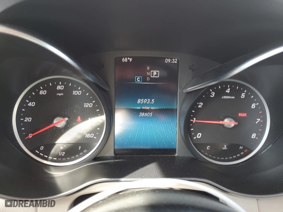 2021 Mercedes-Benz GLC with VIN W1N0G8EB5MV285686, listed as a Copart auction lot 54317825 with 38,605 mi miles and Salvage Title. Bid and sale history available at carsss.com. Image 9.