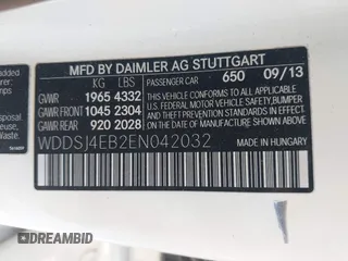 2014 Mercedes-Benz CLA 250 z VIN WDDSJ4EB2EN042032, wystawiony jako IAAI lot #42567635 z przebiegiem Nie podano mil oraz . Historia ofert i sprzedaży dostępna na DreamBid. Obrazek 9.