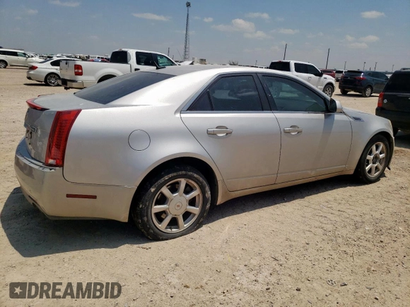 2008 Cadillac CTS RWD with VIN 1G6DF577180156692, listed as a Copart auction lot 57950645 with 221,679 mi miles and Salvage title. Bid and sale history available at DreamBid. Image 3.
