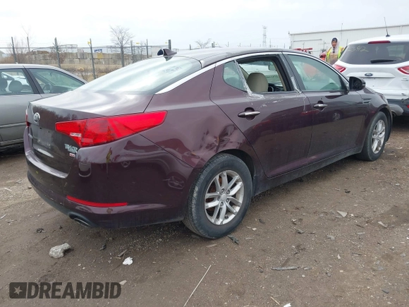 2013 Kia Optima LX with VIN 5XXGM4A70DG091393, listed as a IAAI auction lot 41823880 with 170,966 mi miles. Bid and sale history available at carsss.com. Image 4.