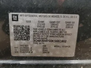2019 Chevrolet Blazer with VIN 3GNKBHRS0KS651802, listed as a Copart auction lot 44164945 with 69,478 mi miles and Clean Title. Bid and sale history available at carsss.com. Image 16.