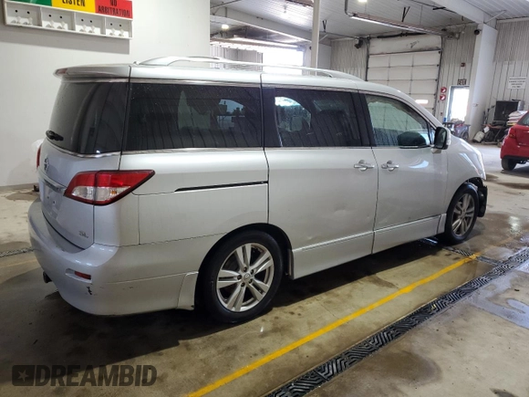 2011 Nissan Quest SL z VIN JN8AE2KP3B9012769, wystawiony jako Copart lot #50329455 z przebiegiem 174 966 mil mil oraz Szkody całkowita. Historia ofert i sprzedaży dostępna na DreamBid. Obrazek 3.